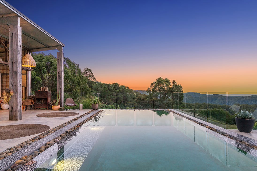 The pool at Byron accommodation, Blackbird.